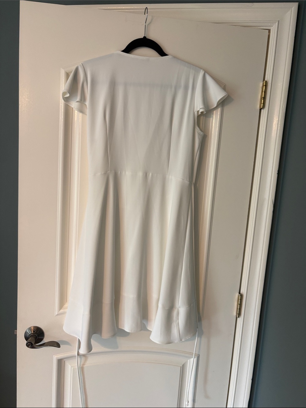 Cream Ruffle Wrap Mini Dress - Picture 3 of 4